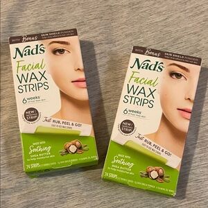 2 Nad's Facial Wax Strips with Shea Butter